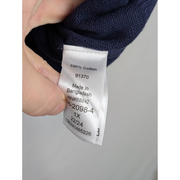 Woman Within Navy Blue Button Cardigan Sweater Plus Size 22 24 1X Cabincore NEW - Picture 8 of 11